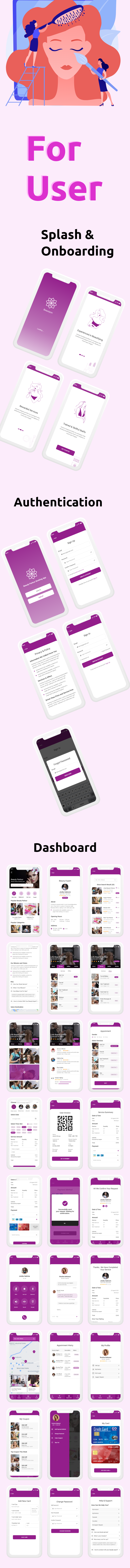 Beautyon - Beauty Parlour Booking & Beauty Expert Mobile App UI Kit - 2